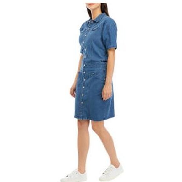 Gloria Vanderbelt X Christian Siriano Denim Dress Womens Size 14 - Picture 3 of 9